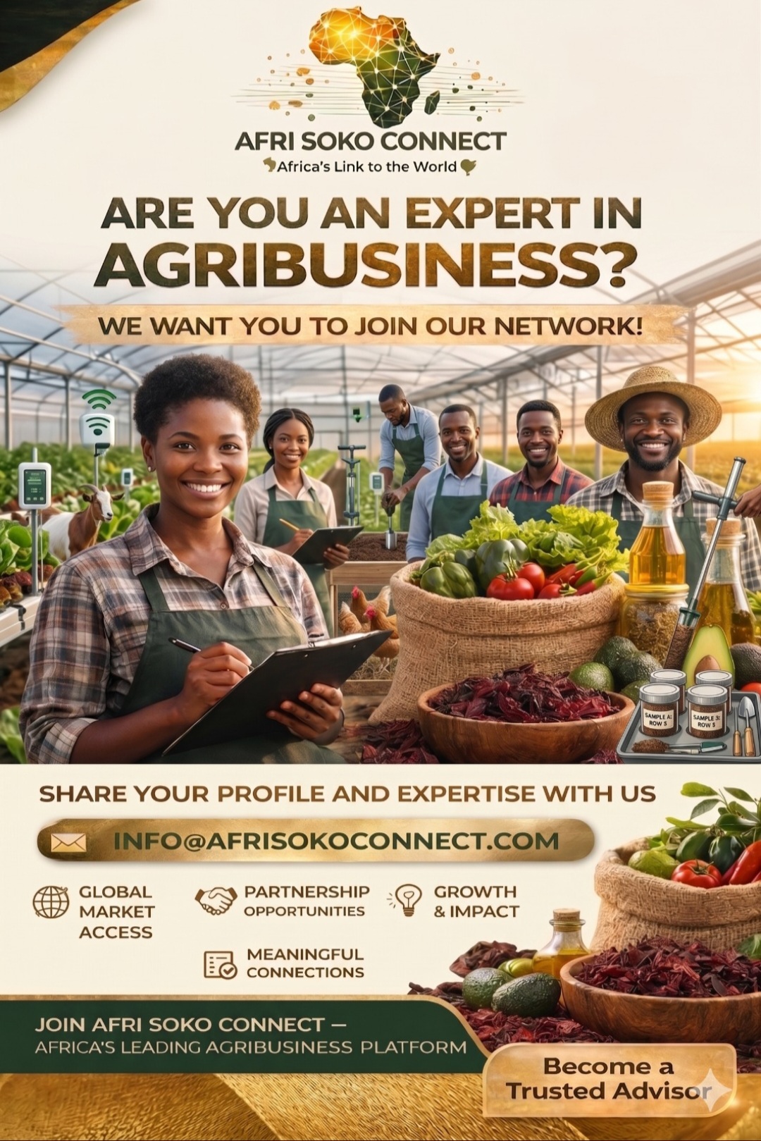ARE YOU AN EXPERT IN AGRIBUSINESS? Join Afri Soko Connect's Trusted Advisor Network